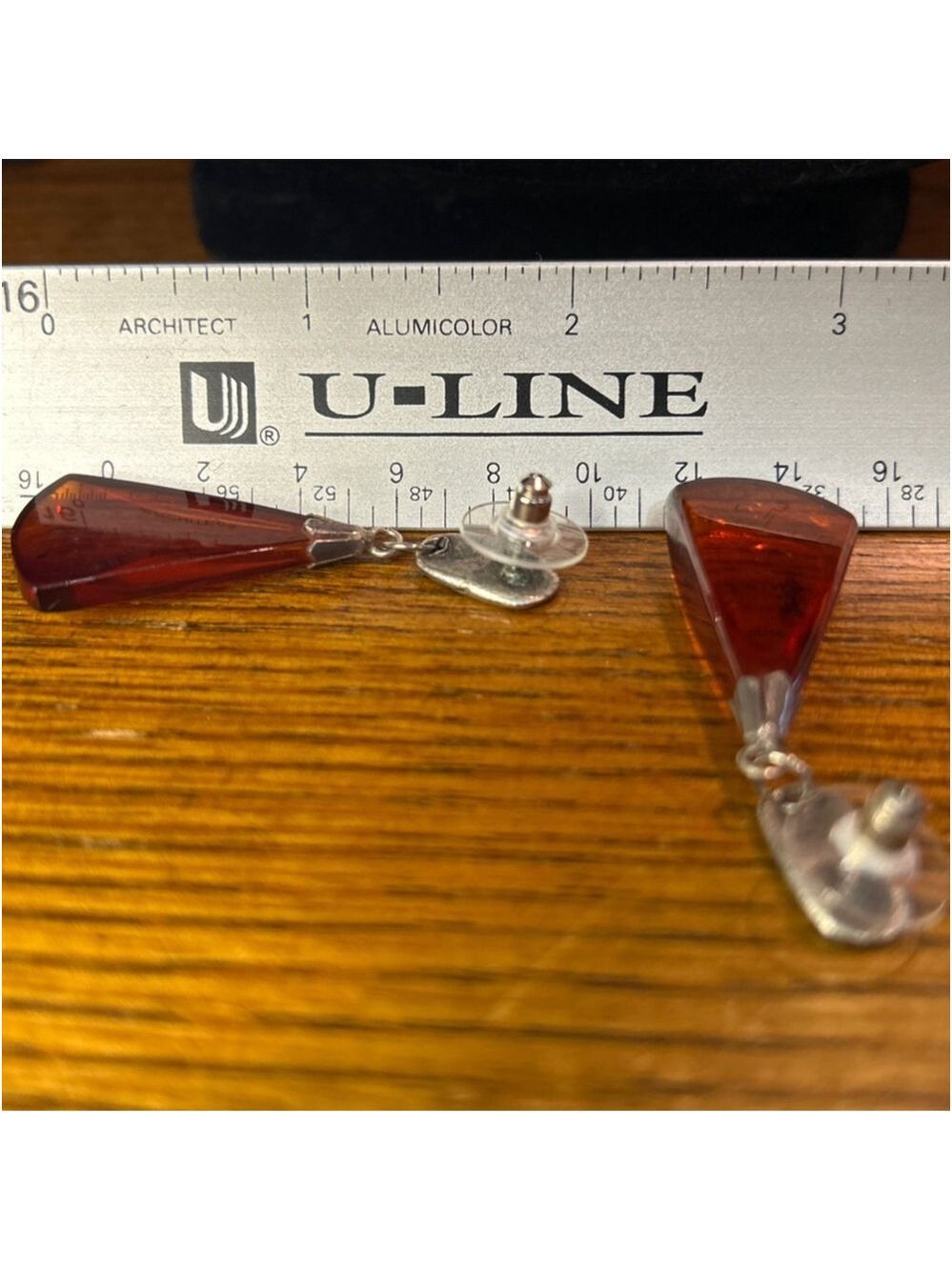 Women's vintage amber and Silver tone Drop Earrings, One Size - Picture 3 of 5